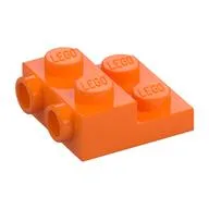 Plate Special 2 x 2 x 2/3 with Two Studs On Side and Two Raised [Half Hollow Anti-stud] - Updated Version, Orange