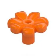 Plant, Flower, Minifig Accessory with 7 Thick Petals and Pin, Center Ring, Orange