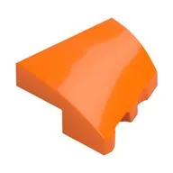 Brick Wedged, Curved 2 x 2 with Stud Notch Left, Orange