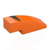 Brick Curved 3 x 1 No Studs with Silver Grille Print, Orange