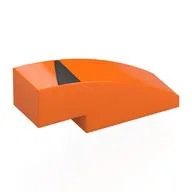 Brick Curved 3 x 1 No Studs with Silver Grille Print, Orange