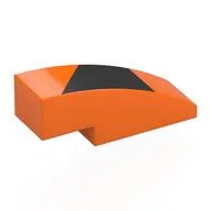 Brick Curved 3 x 1 No Studs with Black Shape Print, Orange