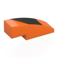 Brick Curved 3 x 1 No Studs with Black Shape Print, Orange