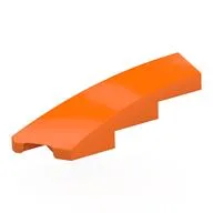 Brick Wedged, Curved 1 x 4 with Stud Notch Left, Orange