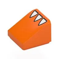 Brick Sloped 30° 1 x 1 x 2/3 with White Claws Print, Orange