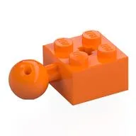 Technic Brick Special 2 x 2 with Ball and Axle Hole, with 6 Holes in Ball, Orange