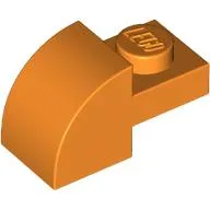 Brick Curved 1 x 2 x 1 with Curved Top, Orange