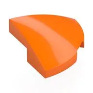 Brick Round Corner, Curved 2 x 2 x 2/3 Quarter Circle With 1 x 1 Bottom Cutout, Orange