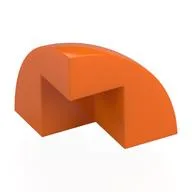 Brick Round Corner, Curved 2 x 2 x 1 2/3 Quarter Dome with 1 Cutout, Orange