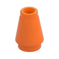 Cone 1 x 1 [Top Groove], Orange