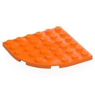 Plate Round Corner 6 x 6, Orange