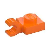 Plate Special 1 x 1 with Clip Horizontal [Thick Open O Clip], Orange