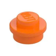 Plate Round 1 x 1 with Solid Stud, Orange