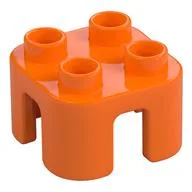 Duplo Chair with no Back / Stool, Orange