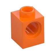 Technic Brick 1 x 1 with Pin Hole, Orange