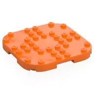 Plate Round Corners 8 x 8 x 2/3 Circle with Reduced Knobs, Orange