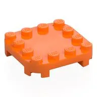 Plate Round Corners 4 x 4 x 2/3 Circle with Reduced Knobs, Orange