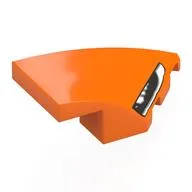Brick Wedged, Curved 3 x 2 with Stud Notch Right with Headlight Print, Orange