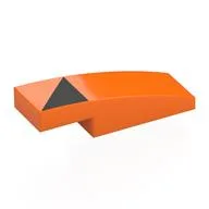 Brick Curved 3 x 1 x 2/3 with Black Triangle Print, Orange