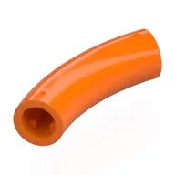 Brick Round 1 x 1 D. Tube with 45° Elbow and Axle Holes (Crossholes) at Each End, Orange