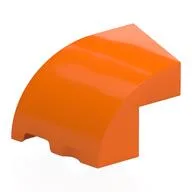 Brick Wedged, Curved 3 x 2 x 1 2/3 with Stud Notch Left, Orange