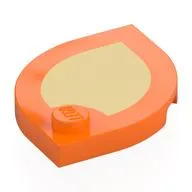 Plate Special 3 x 3 with Rounded Corners, 1 Stud with Bright Light Orange Surface Print, Orange