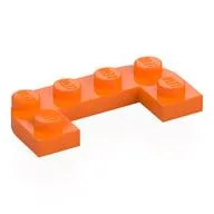 Plate Round Half 2 x 4 with 1 x 2 Cutout, Orange