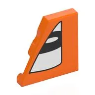 Wedge Tile 2 x 2 Left with White Eye Right Print, Orange