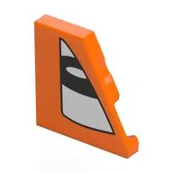 Wedge Tile 2 x 2 Right with White Eye Left Print, Orange