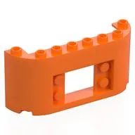 Panel 2 x 8 x 3 with Curved Sides, Orange