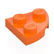 Plate Round Corner 2 x 2, Orange