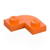 Plate Round Corner 2 x 2 with 1 x 1 Cutout, Orange