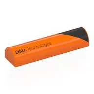 Brick Curved 1 x 4 x 2/3 Double, No Studs with Black Triangle, 'DELL Technologies' Right Print, Orange