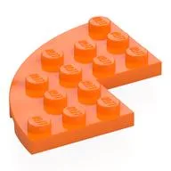 Plate Round Corner 5 x 5 with 2 x 2 Cutout, Orange