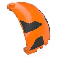 Panel 5 x 5 x 3 1/3 Corner, Curved Top with Black Shapes Print, Orange