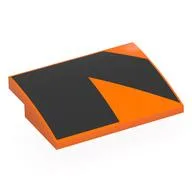 Brick Curved 4 x 3 x 2/3 No Studs with Black Shapes Print, Orange