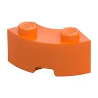 Brick Round Corner 2 x 2 Macaroni with Stud Notch and Reinforced Underside [New Style], Orange