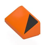 Brick Sloped 30° 1 x 2 x 2/3 with Black Triangle Print, Orange