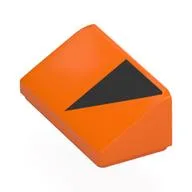 Brick Sloped 30° 1 x 2 x 2/3 with Black Triangle Print, Orange