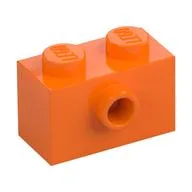 Brick Special 1 x 2 with 1 Center Stud on 1 Side, Bottom Stud Holder, Orange