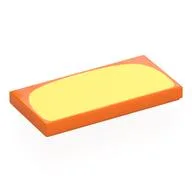 Tile 2 x 4 with Bright Light Yellow Tummy Print, Orange