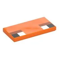 Tile 2 x 4 with Pixelated White/Black Eyes, Nougat Eyeshadow Print, Orange