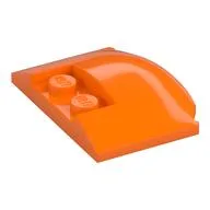 Brick Round 3 x 4 x 2/3 Triple Curved with 2 Sunk Studs, Orange