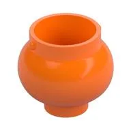 Minifig Pot Small with Handle Holders, Orange