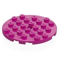 Plate Round 6 x 6 with Hole, Magenta