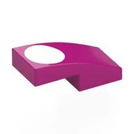 Brick Curved 2 x 1 No Studs with White Oval Print, Magenta
