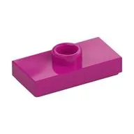 Plate Special 1 x 2 with 1 Stud with Groove and Inside Stud Holder (Jumper), Magenta