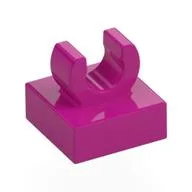 Tile Special 1 x 1 with Clip with Rounded Edges, Magenta