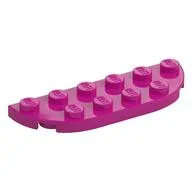 Plate Round Corners 2 x 6 Double, Magenta