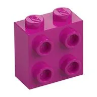 Brick Special 1 x 2 x 1 2/3 with 4 Studs on 1 Side, Magenta